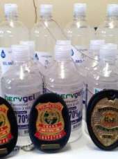 PCCE apreende frascos de álcool em gel com suspeita de adulteração em Morada Nova