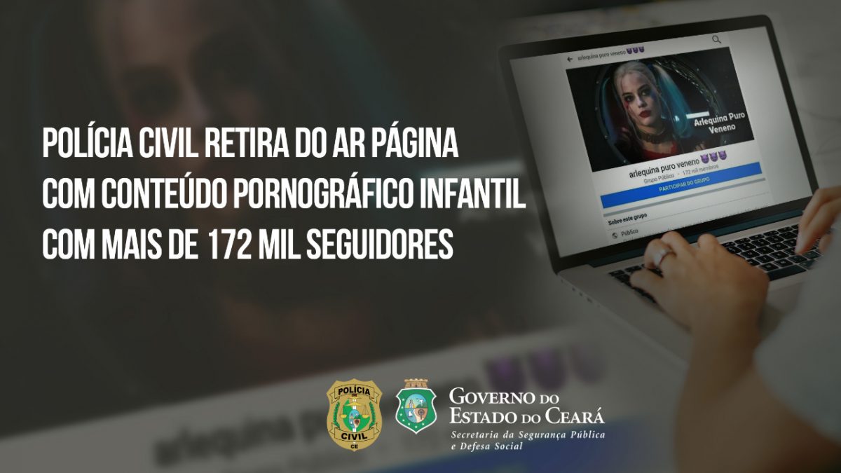 Polícia Civil retira do ar página com conteúdo pornográfico infantil com mais de 172 mil seguidores