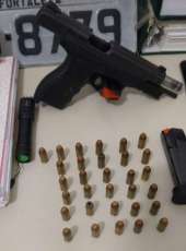 Suspeito de chefiar o tráfico de drogas em Cascavel é preso com pistola de carga da PMESP