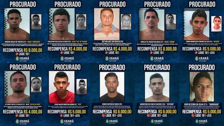 Governo do Ceará inclui mais três nomes no Programa Estadual de Recompensa - Polícia Civil Governo do Ceará inclui mais três nomes no Programa Estadual de Recompensa - Polícia Civil