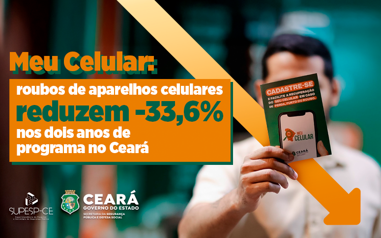 Meu Celular: roubos de aparelhos celulares reduzem 33,6% nos dois anos de programa no Ceará