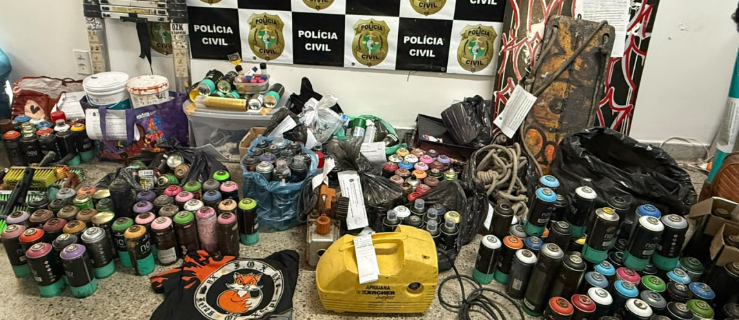 Polícia Civil cumpre 12 mandados de busca e apreensão durante operação contra pichações em Fortaleza